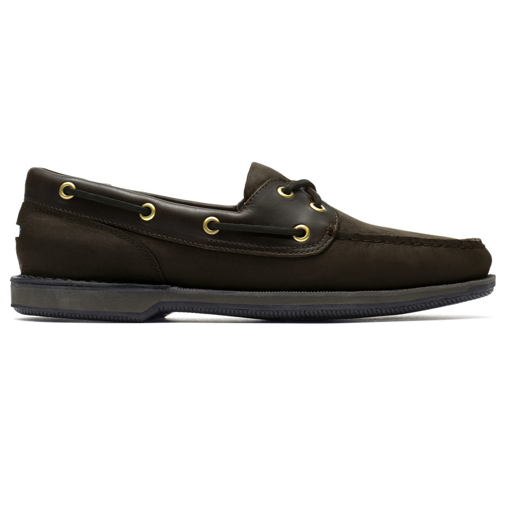 Rockport Mens Boat Shoes Black - Perth - UK 492-PUOHQA